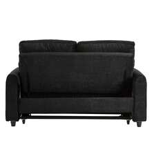 MERAX Chenille Pull Out Sofa Bed, 58-Inch Sofa Bed, Sleeper Sofa, Loveseat Sofa With Adjustable 3 -Position Backrest, 4 Side Pockets And Charging Ports For Living Room, Black - màu đen - Xem 11
