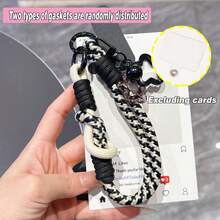 1 Set Handmade Woven Short Wrist Strap, Dopamine Short Strap, Colorful Card/Key Chain, Cartoon Cute Phone Lanyard, Universal Phone Case Accessory, Anti-Slip Anti-Drop Portable Pendant - Multicolor - View 18