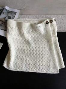 1pc Multi-Functional Shawl Chic Brown Black Cable-Knit Button-Accent Shawl Wrap All Season Winter Fall Warm Daily Life Evening Party Travel Gift Accessories - Multicolor - View 16