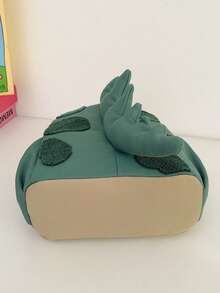 1pc Gray Dotted + 3D Tail Backpack, Zipper Closure, Cute Style, Suitable For Outings And School, All Seasons - Green - View 5