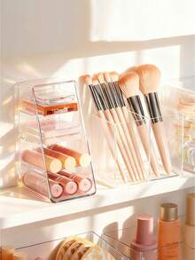 这款单件式化妆品收纳盒可用于存放遥控器、文具、笔记本、口红、化妆品等物品。适用于梳妆台、抽屉分隔板和桌面化妆品收纳，可用作化妆品收纳盒、梳妆台托盘、桌面整理盒和家居收纳盒。适用多种场景，也可用于放置遥控器。 - 彩色 - 查看 3