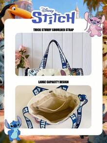 Disney 1 Pc Officially Licensed Lilo & Stitch Printed Lunch Bag, Women's Cute Cartoon Handheld Bag For Daily Use, Casual Canvas Shoulder Bag,Adjustable Shoulder Strap Crossbody Bag, For Men/Women/Teens/Students, For Shopping/Daily Use /Fashion Accessories Lunch Box Cooler Bag Waterproof Large Capacity Picnic Outdoor Picnic Bag Lunch Bag For Women School Supplies Camping Essentials - Multicolor - View 10