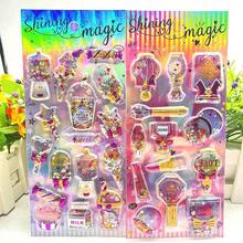 1/4pcs Set Random 3D Glitter Stickers, Self-Adhesive Shiny Craft Stickers With Shimmering Beads For DIY Decoration, Reusable Glitter Phone Case Stickers - Multicolor - View 5