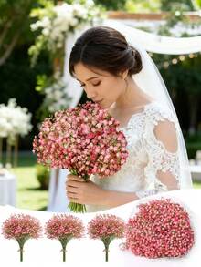 20 bông hoa baby's breath giả, gói lớn hoa baby's breath màu hồng giả thân dài, hoa trang trí sống động như thật cho bó hoa, bình hoa, trang trí đám cưới, tiệc tùng và trang trí nhà cửa, thích hợp cho Ngày Valentine, Lễ Phục Sinh, Ngày của Mẹ. - Nhiều màu - Xem 3