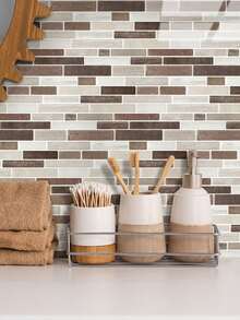 1/12/24片装亮面自粘墙贴 - 30厘米 x 15厘米，防水浴室墙贴，家居DIY装饰，现代风格，适用于厨房、卧室、房车等，装饰墙贴 - 彩色 - 查看 7