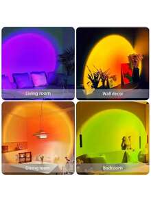16 Color Mini Remote Control Sunset Projection Lamp, Ins Style Home Atmosphere Light To Create Dreamy Sunset Bedroom Decor Light, Suitable For Photography, Selfie, Party, Home, Living Room, Bedroom Decoration - Multicolor - View 7