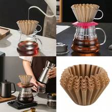 50pcs/Pack 1-2 Cup Small Coffee Filter Papers, Disposable Filter Baskets Suitable For Kalita Wave 155 Series Drip Coffee Pot, Single Serve Coffee Pot, Pour Over Coffee And Drip Coffee Maker, Fit For 1-2 People Use - One Size - View 6