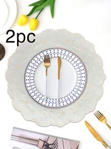 1/2/4件装刺绣布艺节日餐垫，适合婚礼派对餐桌装饰，简约优雅的欧式风格布艺桌布，星月图案餐垫 - 彩色 - 查看 13