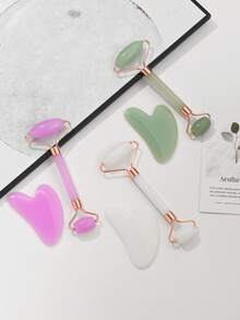 1pc/Set Heart-Shaped Dual Head Roller Massage Set For Eyes And Face, Facial Massage Beauty Tool - Multicolor - View 2