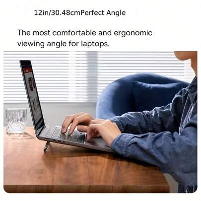 1 Pair Portable Laptop Stand Desk Riser Invisible Keyboard Holder Foldable Support Base