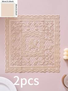 1/2/4/6件装波西米亚风方形餐垫,纯色及花卉刺绣,防滑杯垫,适用于餐桌、厨房、办公桌、咖啡桌、家居装饰,适合节日、派对、婚礼及所有季节。 - 香檳色 - 查看 10