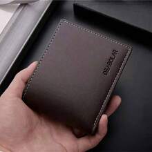 Men's Soft Leather Double-Fold Wallet, Korean Version Open-Style Money Clip, Student Portable All-In-One Wallet And Card Holder. - Black - View 3