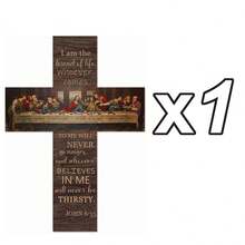 1. Inspirational Wooden Cross Wall Decor With The Last Supper Scene And Bible Verse - Artificial Wooden Home Decor Plaque, Multipurpose Decoration For Home And Office, Home Decor, Room Decor, Wall Decor
