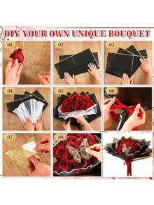 34支蝴蝶皇冠闪光玫瑰花套装，DIY人造闪光花束，母亲节礼物，永不凋谢的闪亮仿真红玫瑰，适合订婚、婚礼、周年纪念、生日等场合，可作为爱情礼物花束，DIY花束 - 多色 - 查看 10