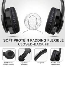 AKKHOO 无线耳机，Jelly 5.0，/手机音乐耳机，无线游戏耳机 - 黑色(升級版) - 查看 6