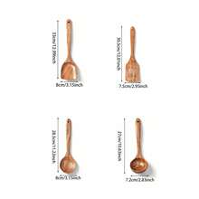 10件套木制烹饪工具套装，木制厨房用具，带收纳盒，坚固耐用，轻便耐热，厨房烘焙用品配件 - 棕色 - 查看 22