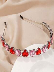 1pc Women Heart Shaped Headband Couples Fashionable Versatile Everyday Wear Valentine S Day Accessories Accessories - 紅色 - 查看 6