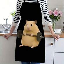 1PC Funny Animal And Cute Pet Pattern Printed Apron For Household Kitchen Cooking, Baking, And Barbecue, Suitable For Both Men And Women, Unique And Cool Cooking Accessory, Perfect For Cooking, Baking, And Backyard BBQ - Multicolor - View 13