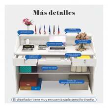 Mostrador De Caja Blanco De 100 Cm De Ancho 92cm Blanco - Blanco - Ver 8