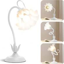 (White)Branches Can Be Arbitrarily Twisted To Adjust The Shape Of Retro Lamp, Three Colors Can Be Adjusted, Sleep Lamp, Desk Lamp, Living Room Lamp, Wild Flower Lamp, Bedside Lamp, Bedroom Lamp, Home Decoration Lamp Valentine's Day Gifts - 白色-1pc - 查看 9