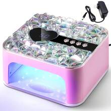 2026新款热销UV LED美甲灯，配备4个定时器（10秒/30秒/60秒/99秒）、液晶显示屏和闪亮水钻，专业美甲沙龙家用凝胶美甲烘干机，是送给美甲爱好者的完美圣诞节礼物、美甲用品和情人节礼物。 - 粉色 - 查看 12