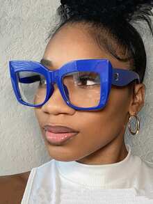 1 Pair Thick Rim Extra Large Oversized Cat Eye Fashion Eyeglasses - Selaginella - View 5