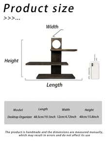 1pc 3-Tier Wooden Storage Rack, Minimalist Style For Kitchen, Coffee Supplies, Cosmetics Display, Suitable For Dorm Room, All Season - Coffee Brown - View 3