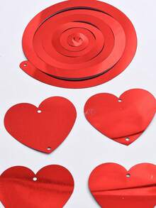 A Set Of Heart-Shaped Hanging Decorations, Valentine's Day Banners, Room Decorations, And Party Decorations. - 紅色 - 查看 5