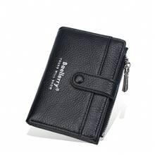 1pc Women Short Wallet, Fashion Multi-Card Slots Zipper Coin Purse, Color Blocking - Black - View 7