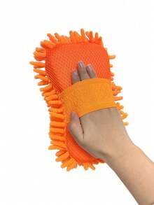 1pc Premium Ultra-Fine Fiber Car Wash Sponge Glove - Scratch-Free Sponge - Faux Wool Fiber Car Wash Sponge - Ultra-Fine Fiber Car Wash Glove Suitable For Cars, Trucks, SUVs, Boats, RVs Cleaning Tool - Type a - View 12