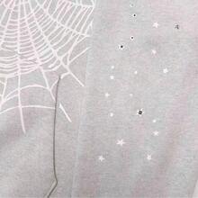 SP5DER Unisex Hoodies , Special Number Graphic Hoodie Long Sleeve Sweatshirts Loose Pullover Tops - 淺灰色 - 查看 6