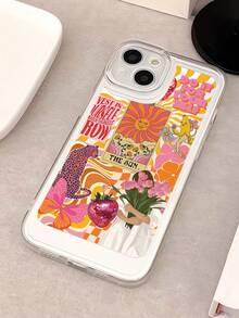 1 Peça Capa de Telefone Transparente TPU Anti-Impressão Digital com Padrão Minimalista de Menina Floral e Bola de Morango Compatível com iPhone 16 ProMax/16/16 Pro/16 Plus/11/15/15 Pro/15 ProMax/12/13/14 ProMax/XS/XR/11 Pro/11 ProMax/12 Pro/12 ProMax/13 Pro/13 ProMax/7 Plus/14 Pro/14 ProMax/14 Plus/7 Plus/8 Plus/8/SE2/12 Mini/13 Mini, Carcaça Rígida Anti-Amarelamento - Multicolorido - Visão 3