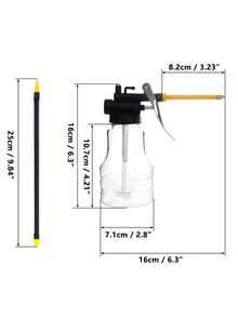 250ml Transparent Oil Bottle With Short/Long Nozzle, High Pressure Oiler, Oil Gun - A - View 5
