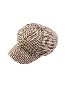 1pc Unisex Classic Houndstooth Plaid Retro Fashion Casual Newsboy Cap/Beret, Suitable Autumn/Winter Outdoor, Street, Travel - 彩色 - 查看 8