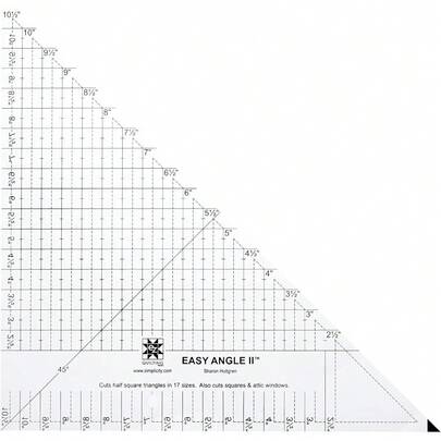 EZQuilting EZ Quilting 10.5" Simplicity Triangle Ruler And Quilting Template 10 Inches Clear Black