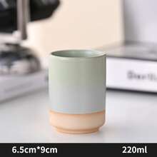 Macaron Ombre Ceramic Latte Cup - Soft Color Block Coffee Mug Suitable For Home And Office - Multicolor - View 13