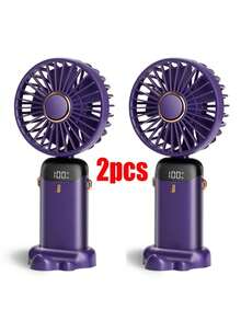 2PCS Handheld Fan, Combination Pack-Purple-Handheld Fan With 4000 MAh Battery Max 48 Hours Runtime,Pocket Fan Portable Battery Operated Or USB Powered Fan,5 Speeds,Mini USB Portable - D-2PCS - 查看 8
