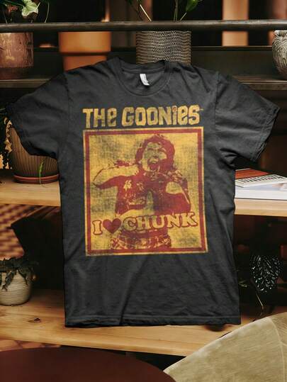 Men's Goonies Movie Vintage Graphic T-Shirt - Chunk Vintage Retro Design With  Never Say Die & Chunk Saying - Soft Crew Neck Tee For '80s Movie Fans, Goonies Cast Collectible Apparel