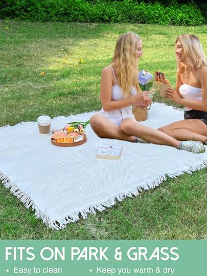 1pc Ins Style Picnic Blanket, Beach Blanket, Soft Foldable Outdoor Mat, Spring Summer Great For Camping & Party On Grass,Camping Picnic Cloth, Bohemian Carpet,Suitable For Outdoor And Home Use,Outdoor Picnic, Windproof Cloak, Table Cloth, Outdoor Decoration, Girlfriend Gift