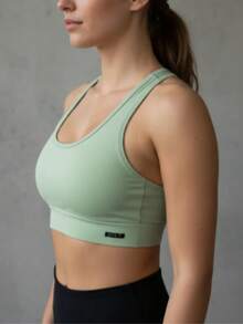 K2b Original Cropped Swimmer Sports Fitness Top - 青檸色 - 查看 4