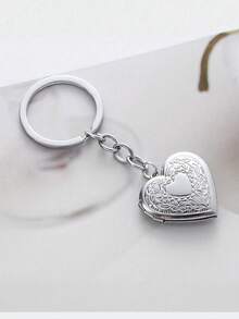 1 Pc Photo Frame Heart Locket Keychains, Y2k Handmade Heart-Shaped Small Box,Photo Frame Keychains, Key Rings, Bag Charms, Bag Pendants, Bag Ornaments, Car Key Charms, Photo Holders, Aromatherapy Pendants,Tale Keyring Sentimental Keepsake, Vintage Charm, Charming Accessory, Artistic Design, Photo Keyring, Best Friend Gift,Gift For Her, Anniversary Gift - Multicolor - View 11