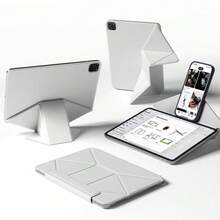 智慧翻蓋保護殼，相容 iPad A16 11代 2026 Air 11 M3 M4 M5 Pro 13 12.9 4代 5代 Mini A17 Pro，磁吸式 - 淺灰色 - 查看 5