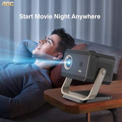  AOC Portable Projector 15000 Lumens 4K Projector, Autofocus And Keystone Correction, Suitable For Work And Gaming Scenarios, Compatible With Multiple Platform Devices