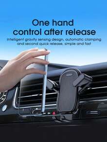 1pc Car Air Vent Phone Holder, Gravity Mechanical Arm Clip Mount For Car Navigation - A - View 8