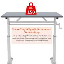 Adjustable Learning Table For Children And Adults - Height Adjustable, Multifunctional Home/Office, Compact Design - Grey - View 5