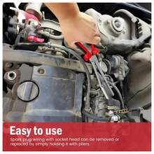 Alicates para retirar cables de bujías de automóvil, herramienta para retirar cables de alta tensión del cilindro, herramienta para retirar la bota de la bujía - Rojo - Ver 2