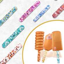 10/20pcs Reusable Acrylic Colored/Transparent Ice Pop Sticks, Reusable Ice Cream/Popsicle Mold Sticks, Suitable For DIY Ice Pops, Cakes, Candies, Crafts, Summer Cooling Tools, Home, Outdoor, Store, School, Restaurant, Kitchen Accessories - Multicolor - View 6