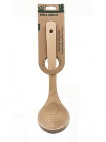 Cuchara de vino de haya 27 * 8cm, cuchara de sopa de madera sin pintar para la cocina del hogar, cuchara de madera para mezclar sopa, utensilios de cocina, cuchara de madera duradera - MH-10813 - Ver 7