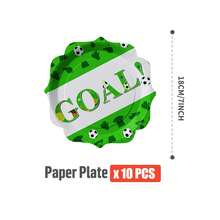 1 Set Of 25 Disposable Soccer Flower Shaped Plates, Napkins, Cups - One-Time Party Supplies Suitable For Birthday, Wedding, Theme Party, Family Picnic - Multicolor - View 11