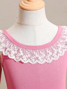 2pcs/Set Young Girl' Cute Floral Ruffle Trim Camisole Top And Skirt Sweet Summer Outfit - Pink - View 3